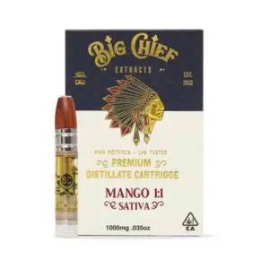 BIG CHIEF EXTRACTS - 1000mg Premium Distillate 510 THC Cartridge - Mango