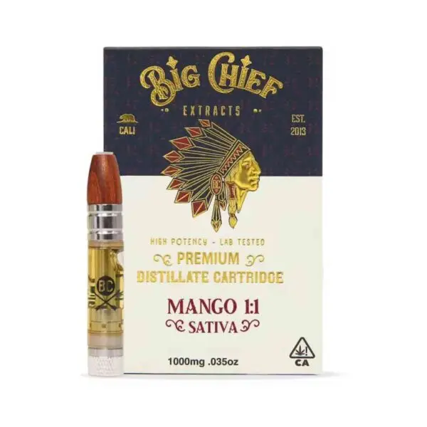 BIG CHIEF EXTRACTS - 1000mg Premium Distillate 510 THC Cartridge - Mango