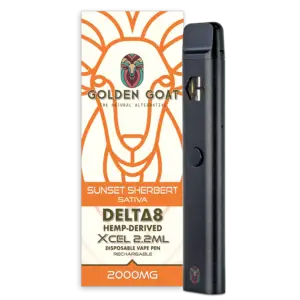 Golden Goat - 2000mg Delta 8 Vape UK - Sunset Shertbert