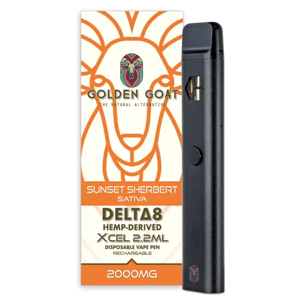 Golden Goat - 2000mg Delta 8 Vape UK - Sunset Shertbert