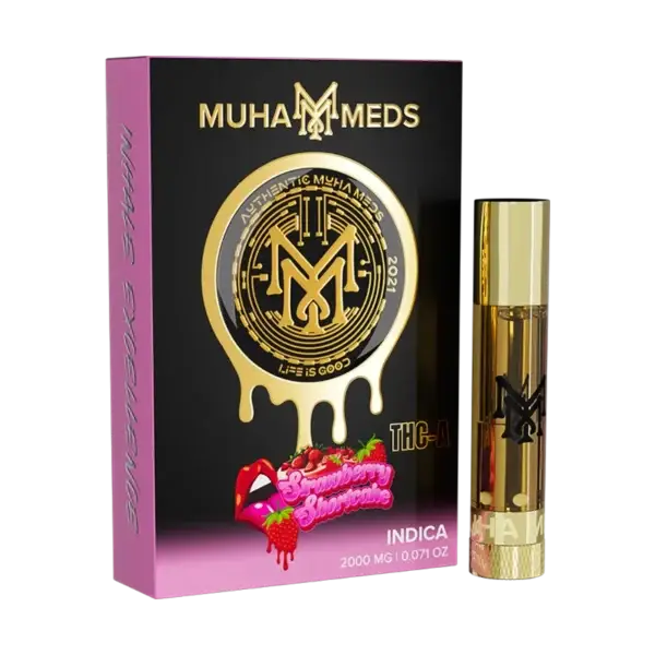 Muha Meds - 2000mg 510 THC Carts - Strawberry Shortcake