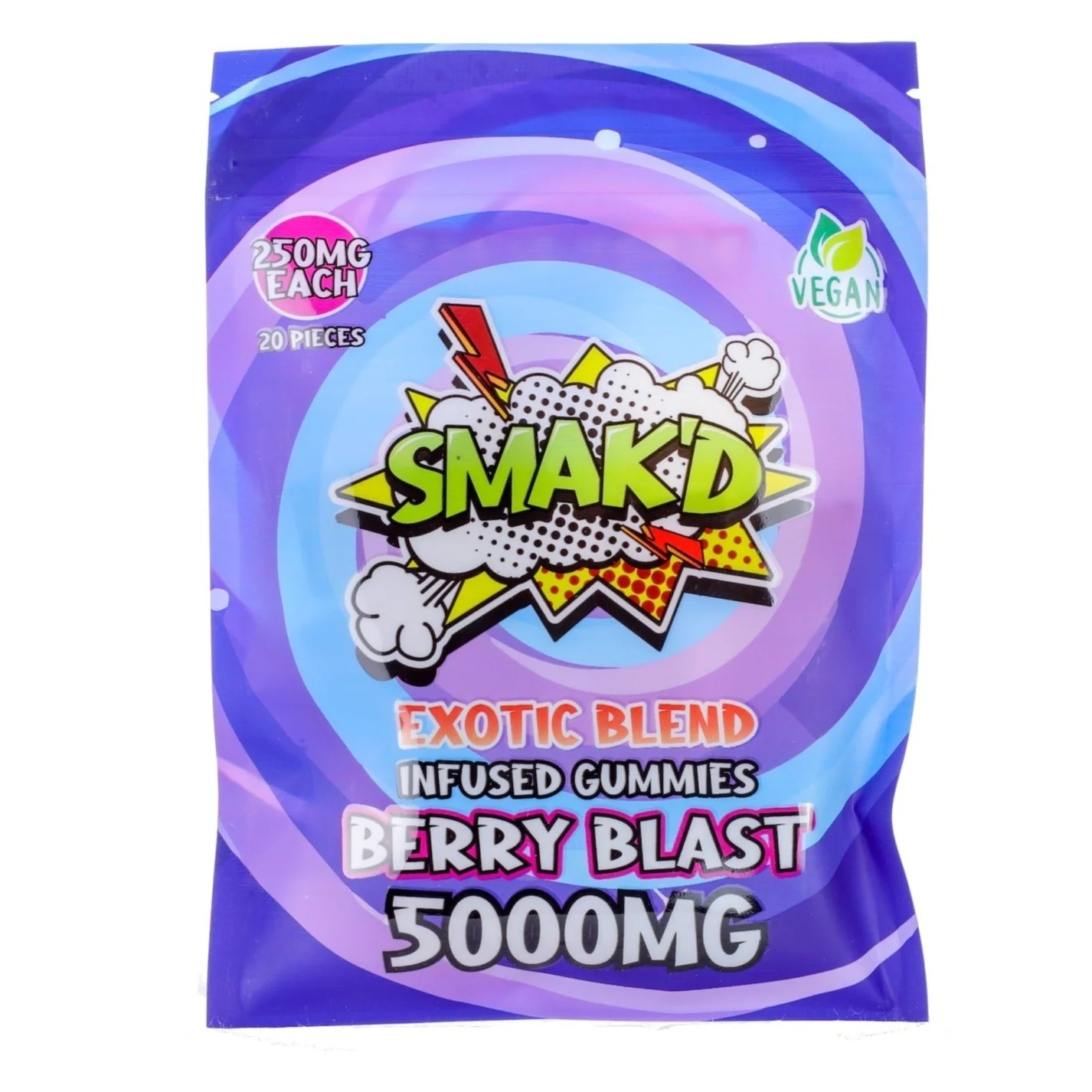 SMAK’D – 5000mg THC Gummies UK – Berry Blast